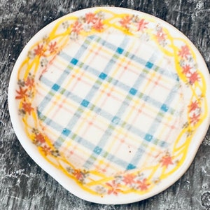 Spoon Rest with Plaid and Flowers. Granny chic. Spring-summer Decor RTS image 2