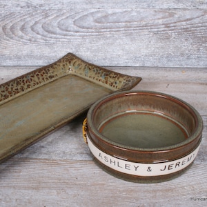Serving Tray for Holiday Entertaining, Earthy Platter, Handmade Ceramic Tray for Bar Condiments, Cookie Cupcake Plate image 4