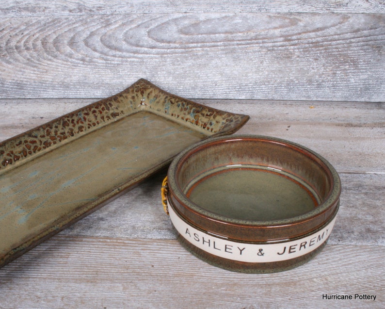 Serving Tray for Holiday Entertaining, Earthy Platter, Handmade Ceramic Tray for Bar Condiments, Cookie Cupcake Plate image 4