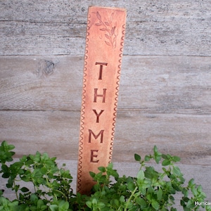 Single Ceramic Garden Markers in Buff Stoneware with Rust Stain. Ecofriendly, Durable Garden Labels. Plant Markers.  Made to Order