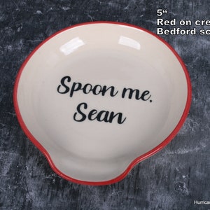 Personalized Spoon Rest. Hand Painted, Wheel Thrown Pottery, Kitchen Dish for Spoons. Custom Made to Order image 3