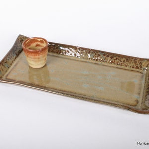 Serving Tray for Holiday Entertaining, Earthy Platter, Handmade Ceramic Tray for Bar Condiments, Cookie Cupcake Plate image 7