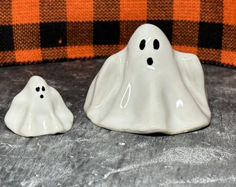 Spooky Ghost Ready to Ship. Ghost with Arms Figurine. Handmade Ceramic Halloween Figurine