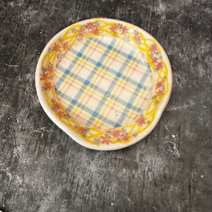 Spoon Rest with Plaid and Flowers. Granny chic. Spring-summer Decor RTS image 7