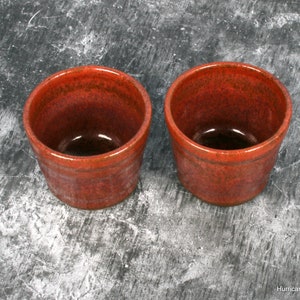 Jigger Shot Glass or Sake Cup in Elegant Copper Glaze, Handmade Stoneware Pottery Bar Ware. image 7