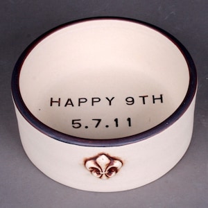 Personalized Pottery Wine Coaster, Handmade Stoneware, Anniversary Gift