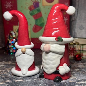 ONE Medium Tall Gnome. Handmade Gnomes for all Occasions, Ceramic Decor by Hurricane Pottery
