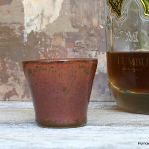 Jigger Shot Glass or Sake Cup in Elegant Copper Glaze, Handmade Stoneware Pottery Bar Ware. image 10