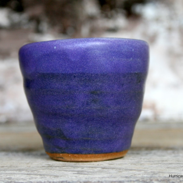 Purple Hand Thrown Ceramic Shot Glass or Sake Cup. Ceramic Bar Ware. Gift for Wedding Party.