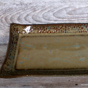 Serving Tray for Holiday Entertaining, Earthy Platter, Handmade Ceramic Tray for Bar Condiments, Cookie Cupcake Plate image 3