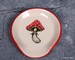 Coffee TeaSpoon Rest - Charming Red and White Mushroom on a Handmade Spoon Rest - Ceramic Pottery Made to Order 