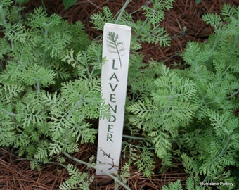 Single White Stoneware Ceramic Garden Markers / Plant Markers - Ecofriendly - Reusable - Made to Order