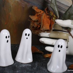 Handmade Medium White Ceramic Ghost: Halloween Table Decor