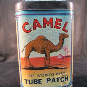 Advertising Collectible Camel Cigarette Tube Patch Kit Complete and in Excellent Condition!  Bright Litho, Made in USA