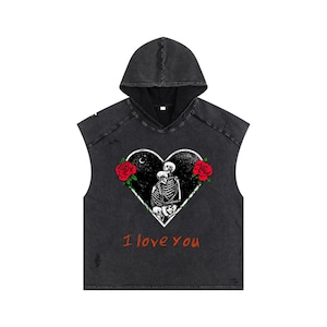 Snow Washed Boxy Hooded Tank Top