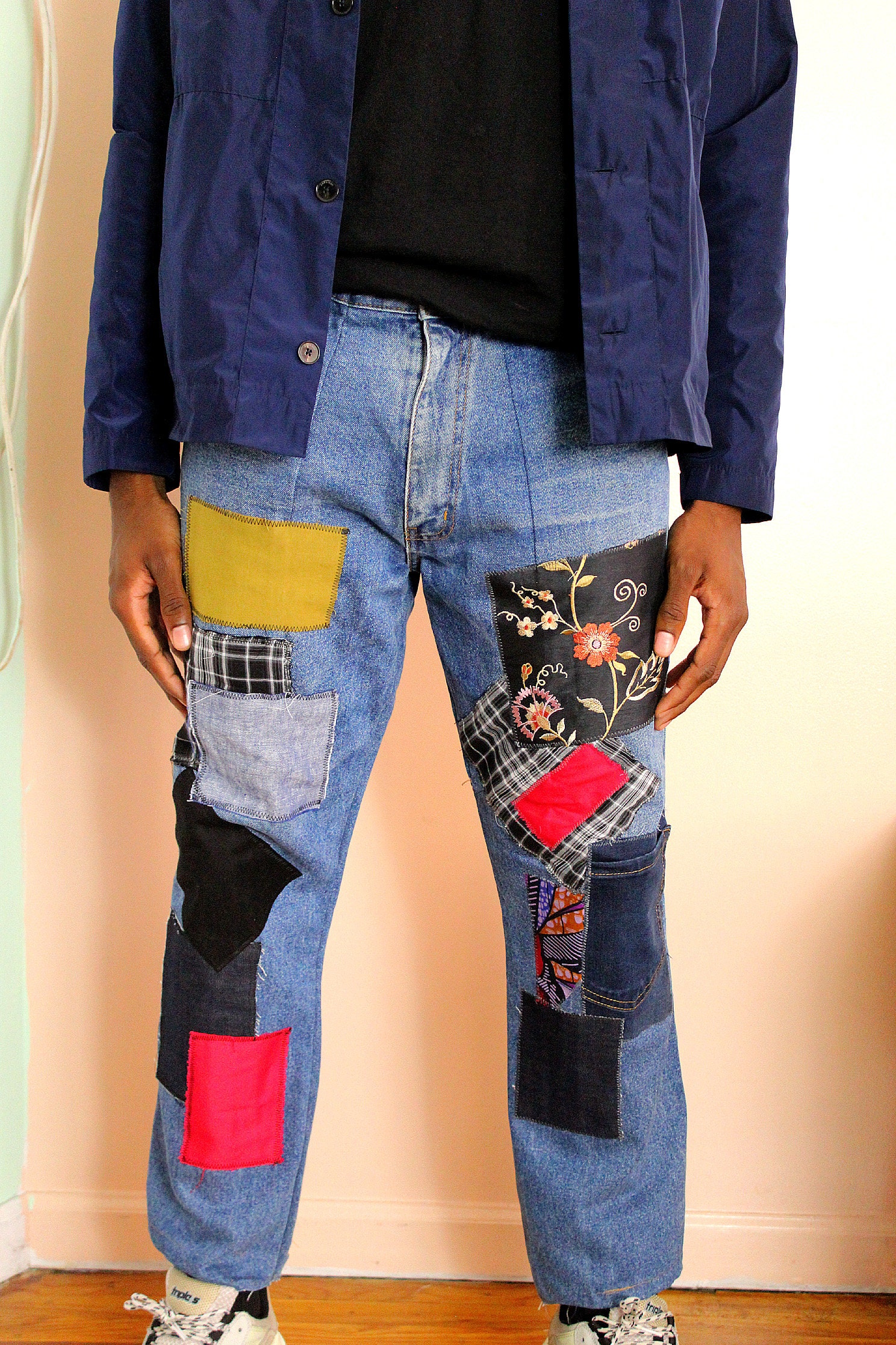 Patchwork Jeans TOM30PP Repurposed Upcycle Recycled Denim - Etsy