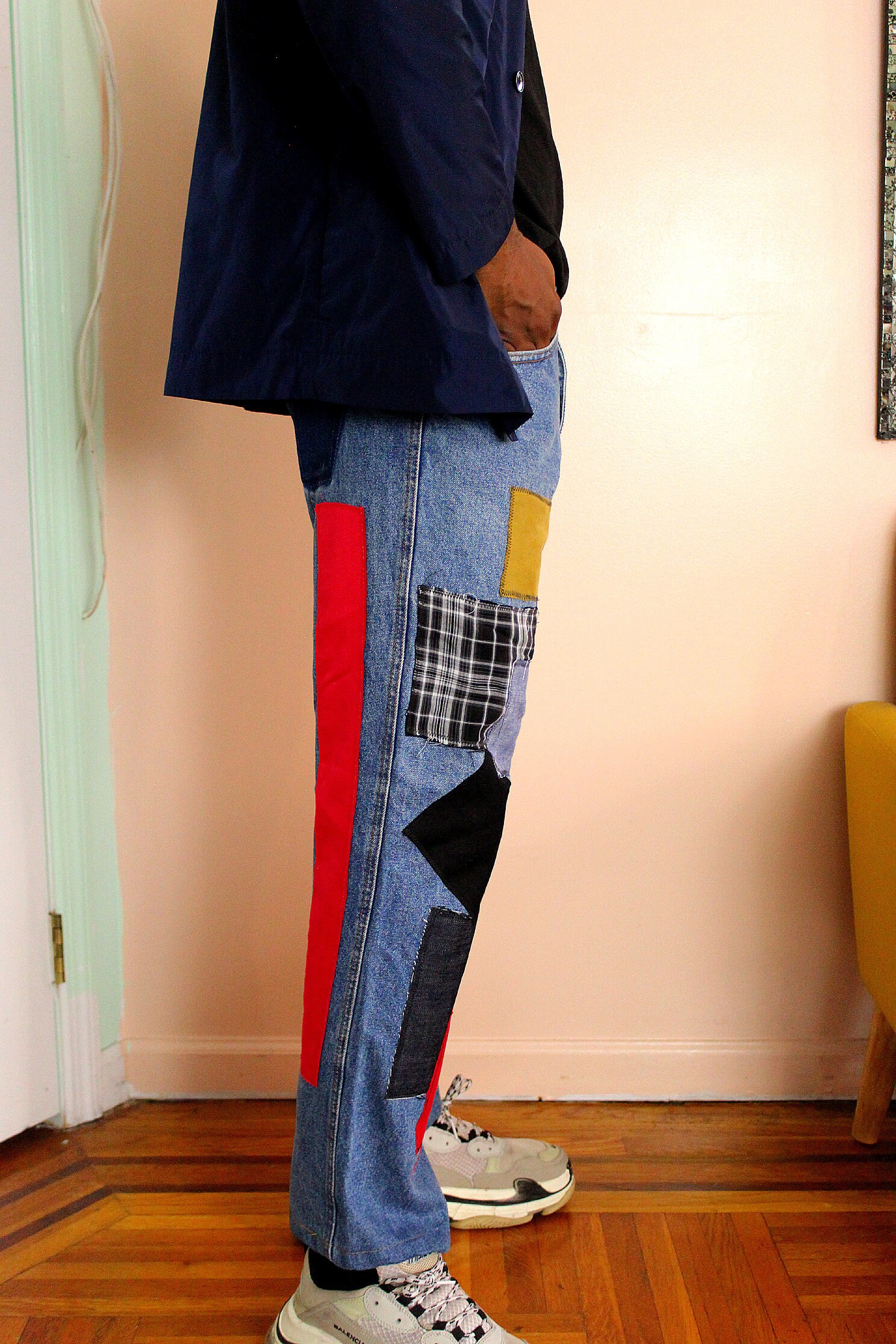 Patchwork Jeans TOM30PP, Repurposed, Upcycle, Recycled Denim Pants