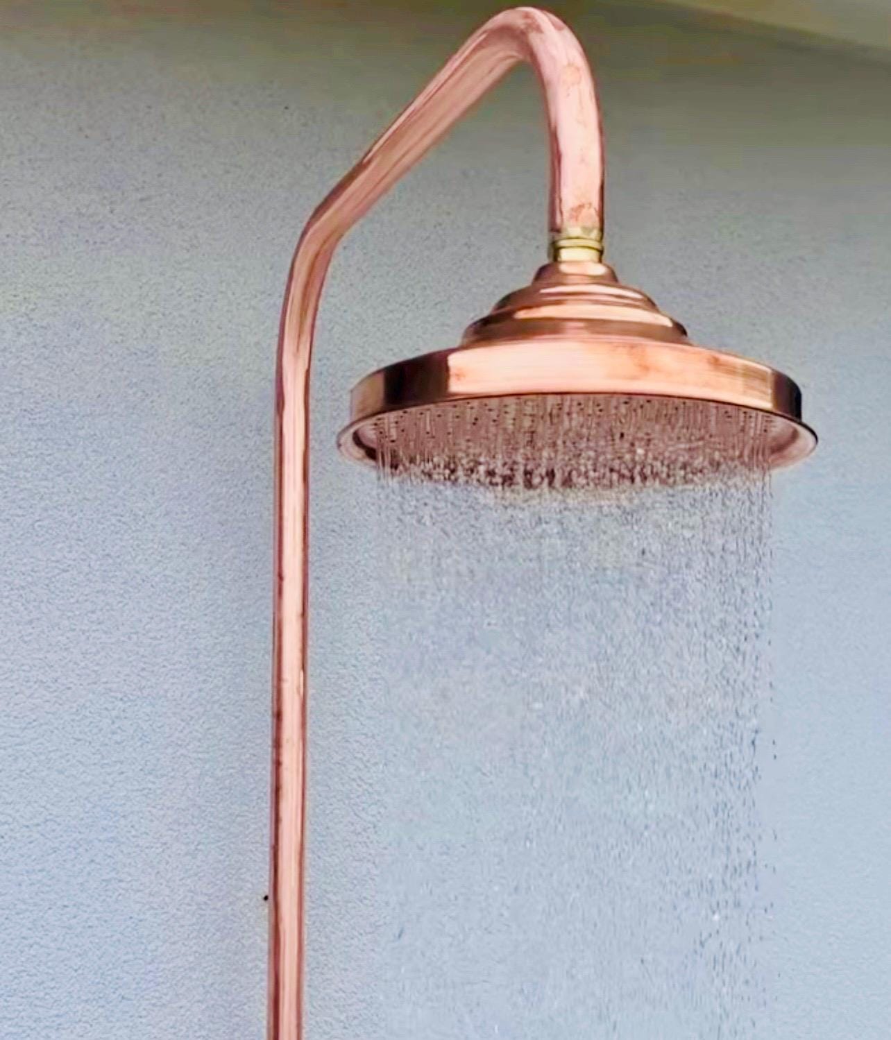 Outdoor Copper Shower – Vintage Rainfall Shower for Garden, Pool, or Patio