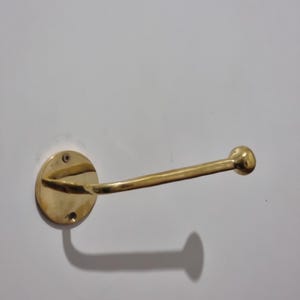 Porta carta igienica in ottone massiccio non laccato, forma L Porta rotolo per bagno