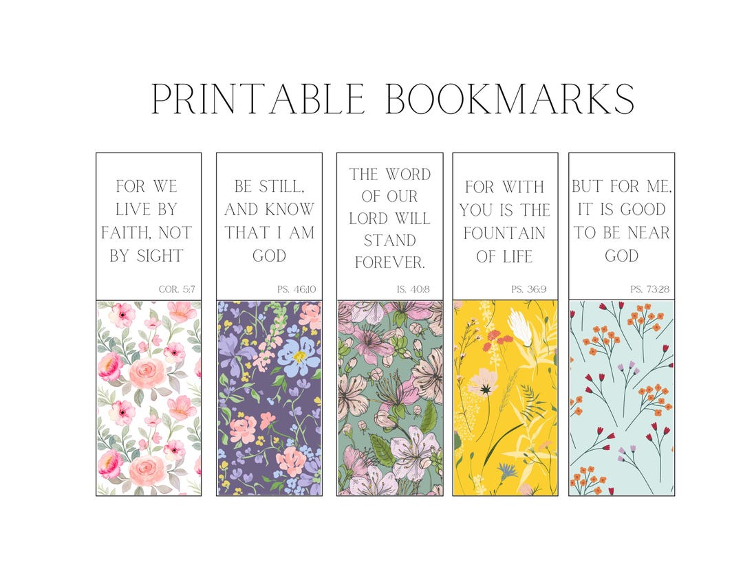 Christian Bookmarks, Bible Verse Bookmarks. Scripture Bookmarks ...