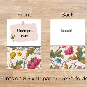 Muttertagskarte, Vintage Druck Muttertagskarte, Blumen Muttertagskarte