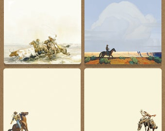 Cartes de correspondance plates western avec Russell et Dixon