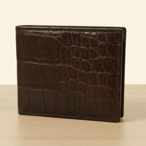 Men's Premium American Alligator Billfold Wallet, Brown
