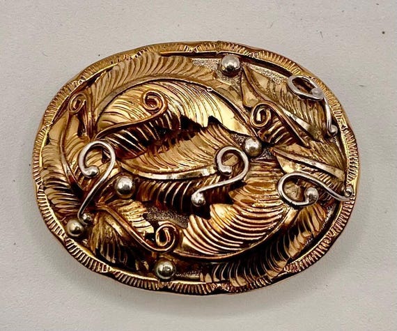 Southwestern Belt Buckle: Sterling Silver and Gold Filled (Custom Leather Included)