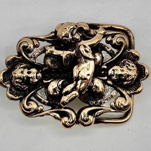 VTG  cherub angel pin buckle leather belt US made Brighton cherub belt - Gem main image 3