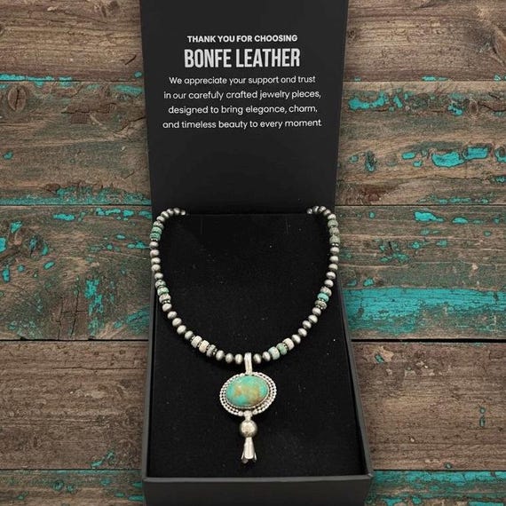 Kingman Turquoise Premium Pendant Necklace, Southwestern Sterling Silver