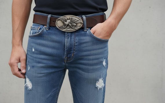 Vintage Bergamot American Eagle Belt Buckle, Optional Belt