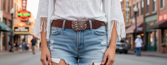 Southwestern Turquoise Belt Buckle with Custom Leather Belt – Sterling Silver Turquoise Buckle – Western Women’s Belt – Cowgirl Belt