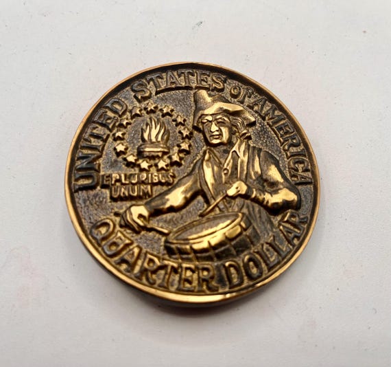 Vintage Belt Buckle BICENTENNIAL QUARTER, Optional Belt
