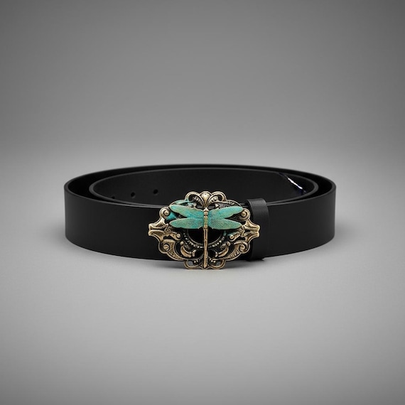 Dragonfly Belt Buckle - Custom Leather Belt