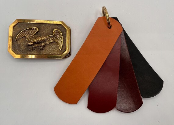 Eagle Brass Belt Buckle with Custom Leather Belt