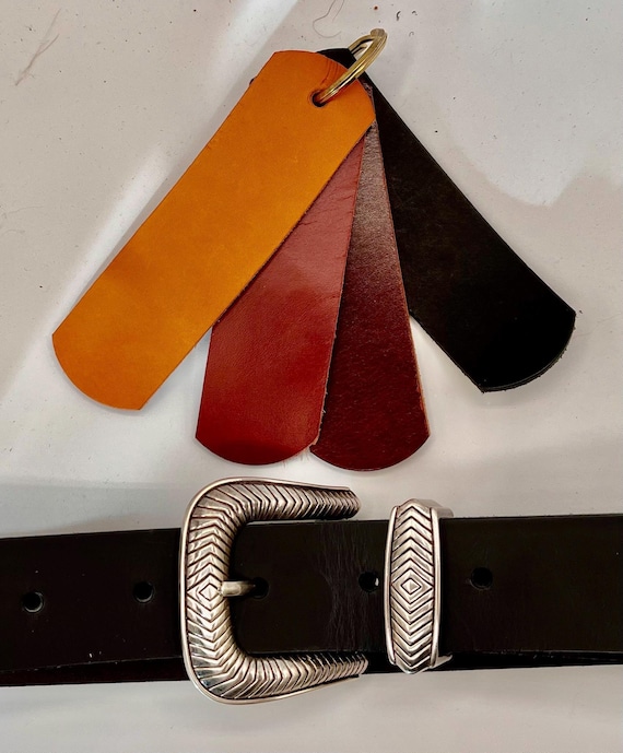 Bridle Leather Ranger Belt - Western Buckle, Casual or Dress