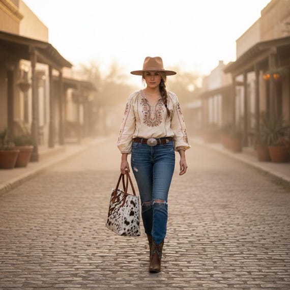 Southwestern Tote Bag Cow Hair
