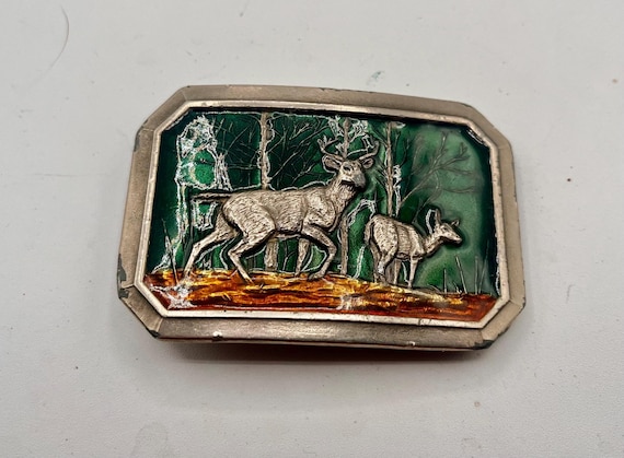 Vintage Walking Elk Belt Buckle, Siskayou, Optional Leather Belt
