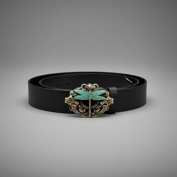 Dragonfly Belt Buckle - Custom Leather Belt