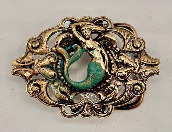 Richard Kaish Mermaid Buckle with Handmade Leather Belt