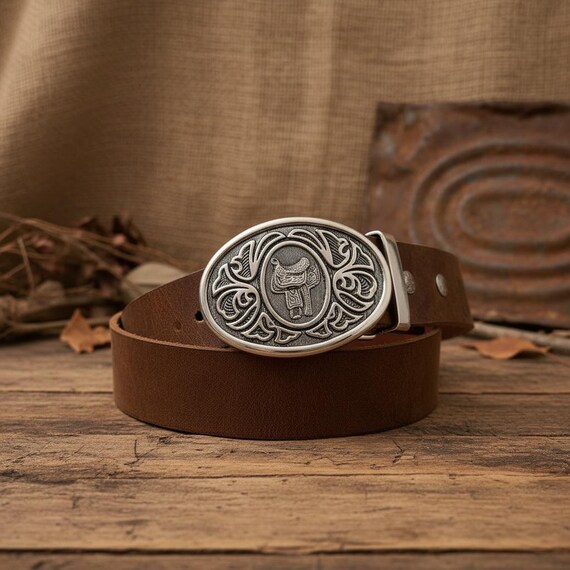 Handmade Leather Saddle Belt, Western Rodeo Cowgirl Style