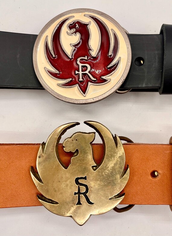 Sturm Ruger Buckle: Solid Brass, Custom Leather - Patchogue NY