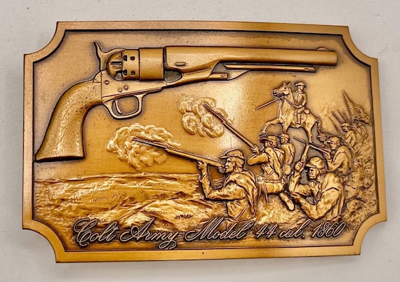 Colt Belt Buckle: Vintage Brass with Custom Leather Belt