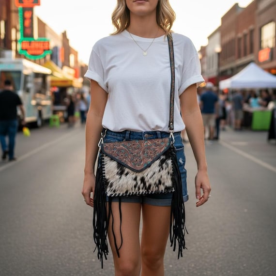 Southwestern Hand-Carved Cross-body Sling Bag