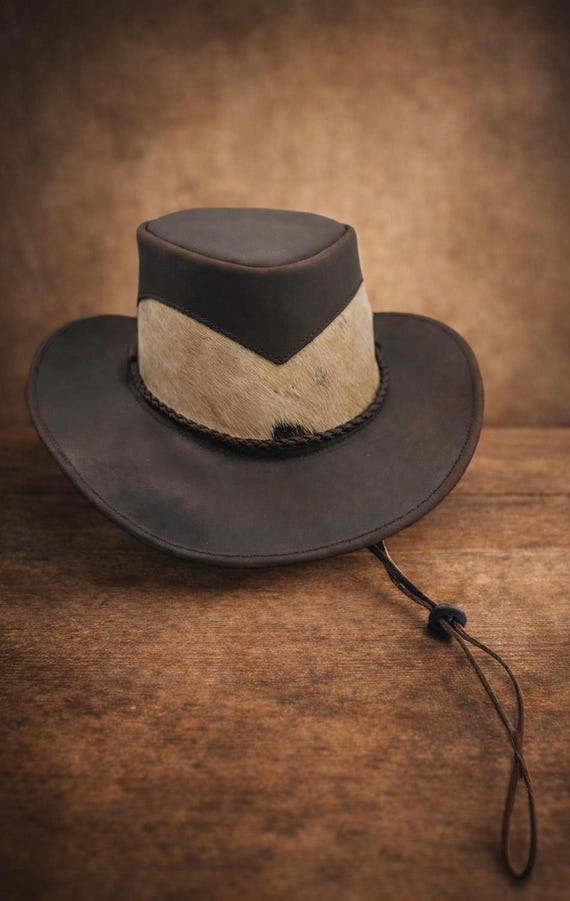 Handmade Leather Cowboy Hat – Hair On Cowhide Western Rodeo Hat