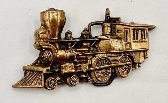Leather Belt with Locomotive Buckle: Vintage Train Design (Multiple Colors)