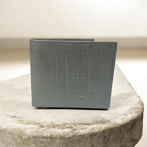 Men's Alligator Wallet, Billfold, Gray