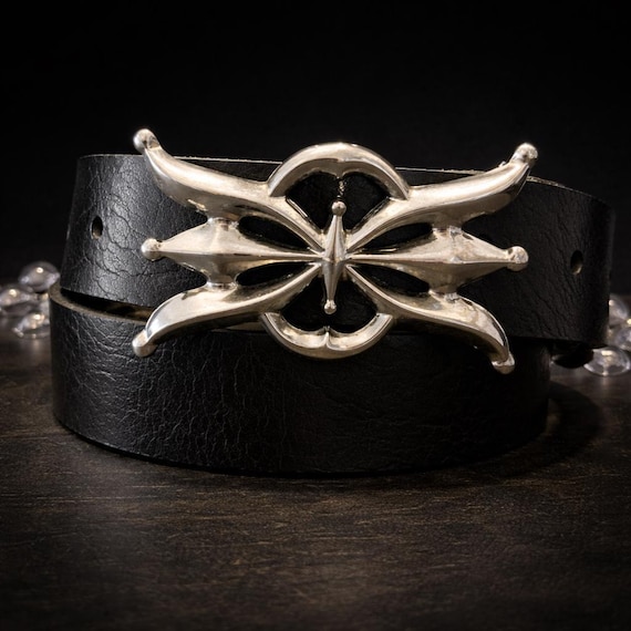 Vintage Sterling Silver Navajo Sandcast Belt Buckle (3.5") – Artisan Western Cowboy Design