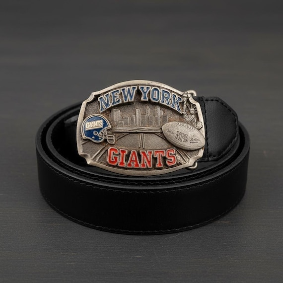 Vintage NY Giants Belt Buckle: 1994 Super Bowl Champion, Custom Leather Belt