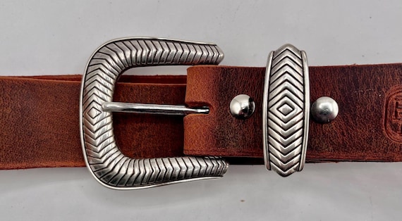 Southwestern Men’s Belt Buckle, Custom Leather Belt